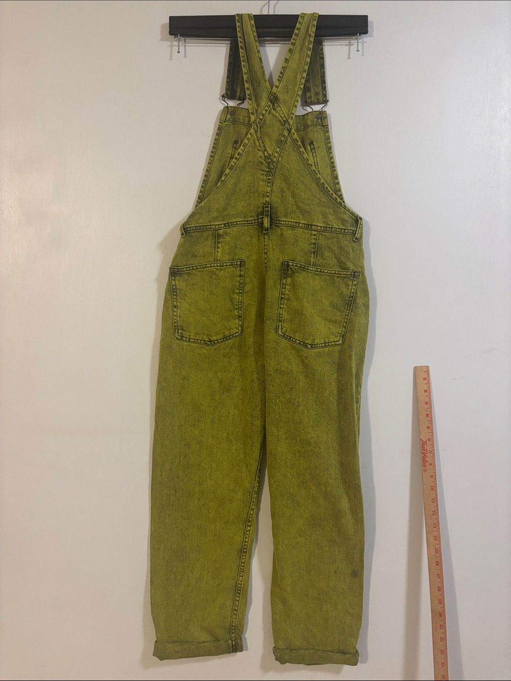 We The Free Ziggy Olive Green Relaxed Denim Overalls. XS - Picture 7 of 10